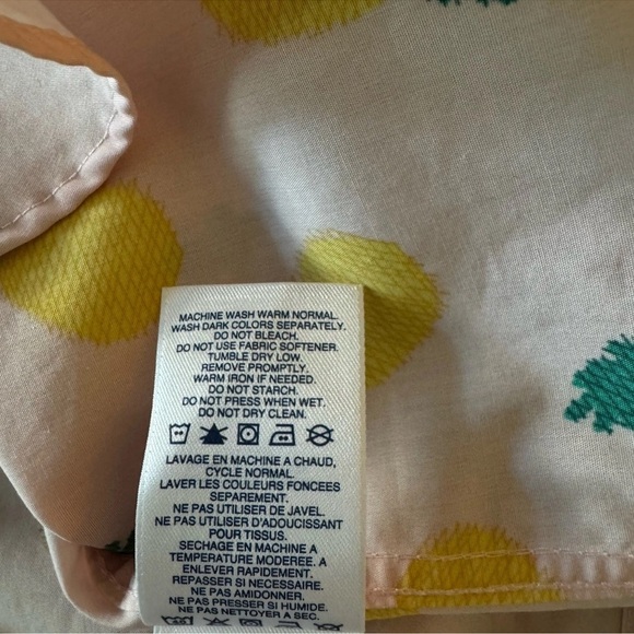 Lands' End Pink Pineapple Supima Cotton Sleeveless Button-Up Blouse SZ 12T NWOT - Picture 6 of 6